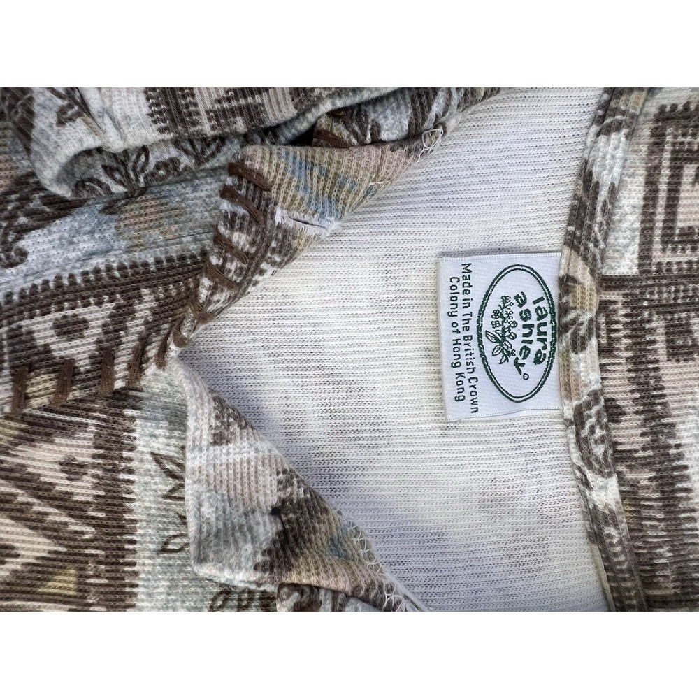 Vintage 90's‎ Laura Ashley Aztec Geo Floral Shirt Button Up Cottagecore Size M - Picture 13 of 15